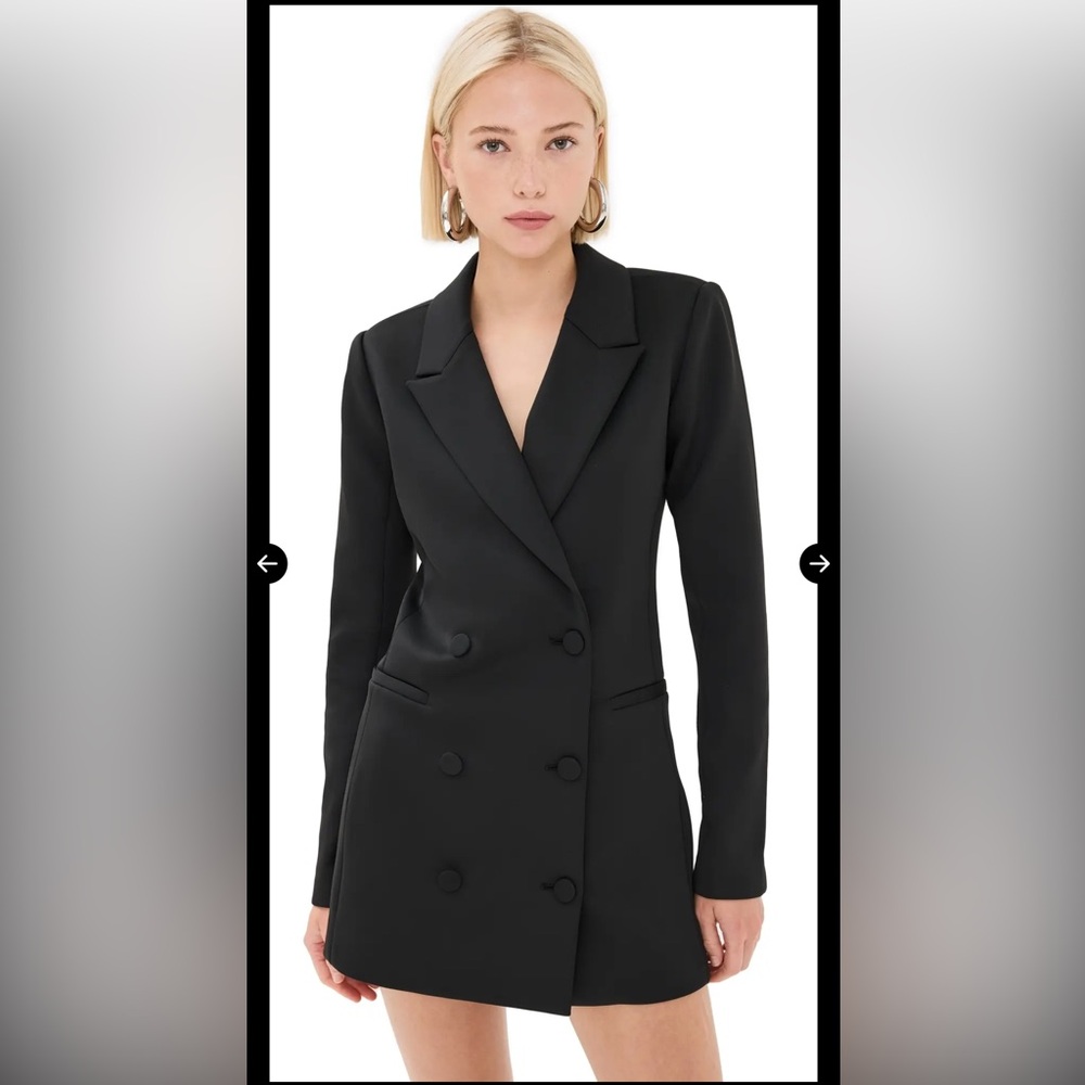 NWT GOOD AMERICAN Black Scuba Exec Blazer Dress Size XL